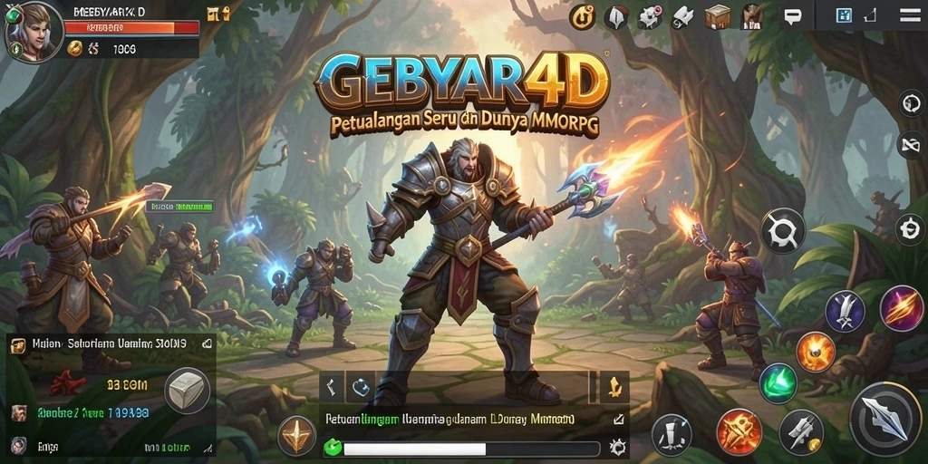 Gameplay RPG mendalam dalam GEBYAR4D dengan aksi pertarungan seru.