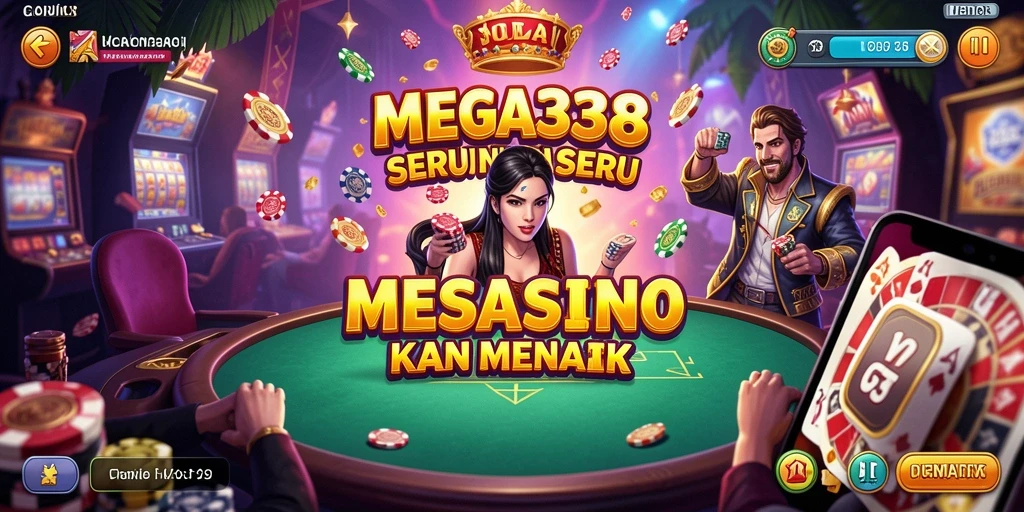 Gameplay MEGA338 menampilkan suasana kasino yang menegangkan dan imersif.