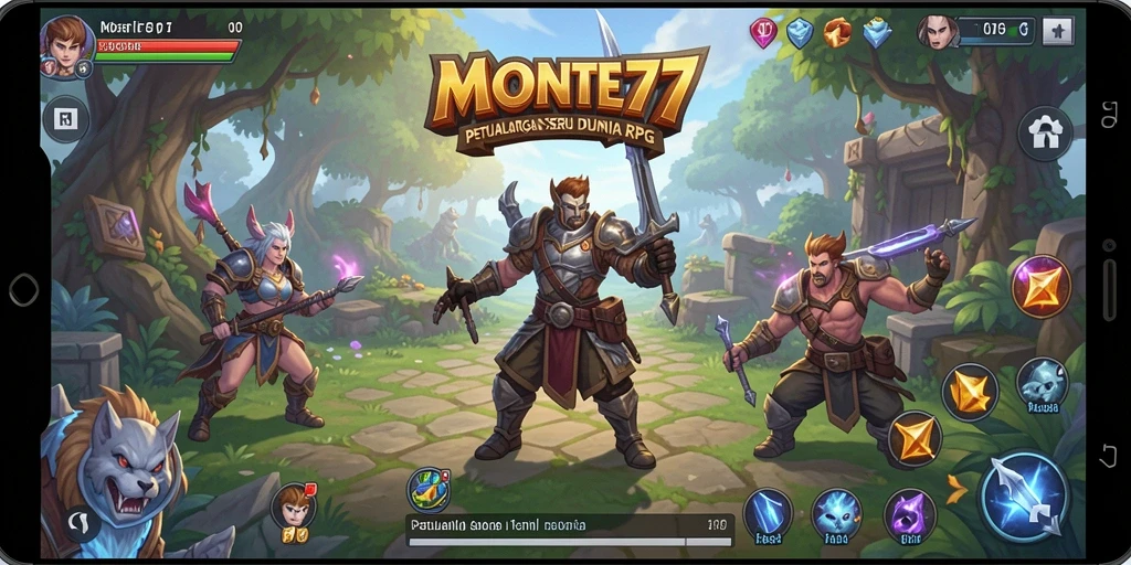Screenshot gameplay MONTE77 menampilkan aksi petualangan seru dalam RPG.