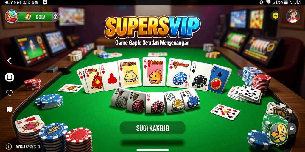 Screenshot gameplay Gaple di SUPERSVIP yang sangat seru.