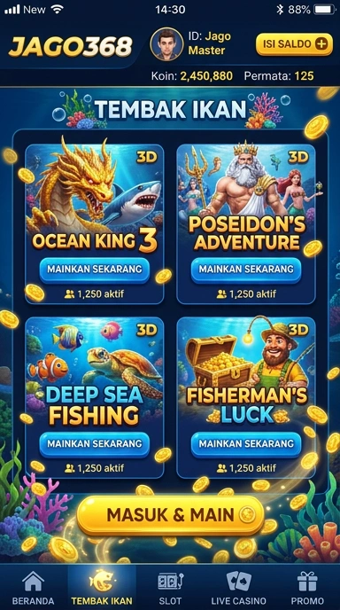 Menu aplikasi di jago368 yang terorganisir dengan baik.